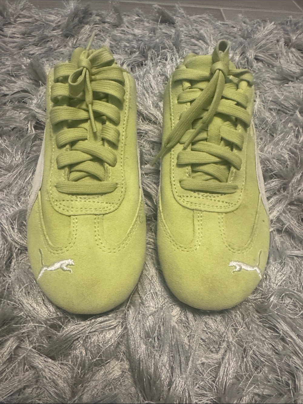 Puma Lime Green Suede Lace-Up Athletic Sneakers